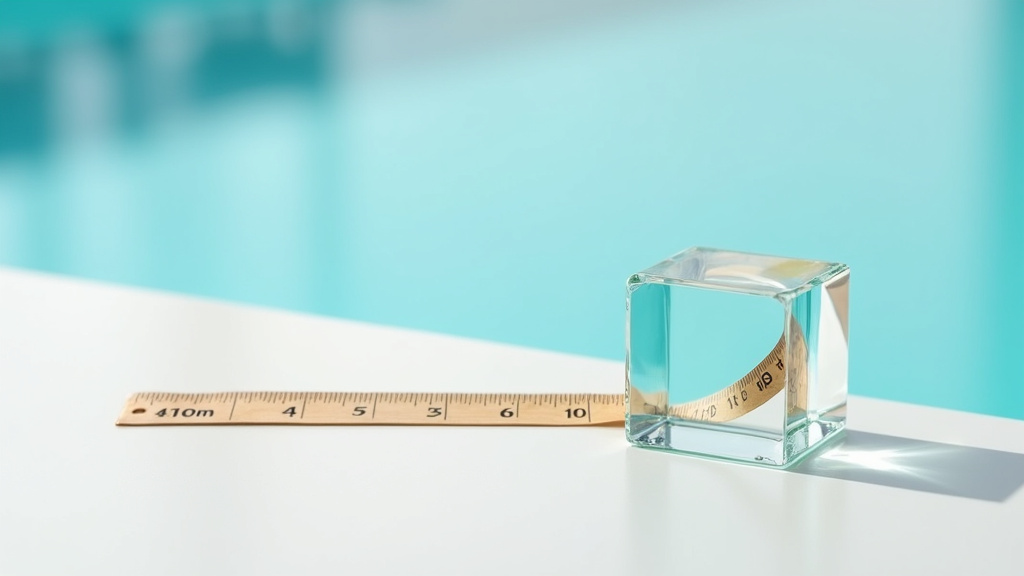 Piscine rectangulaire avec système de mesure pour calcul du volume