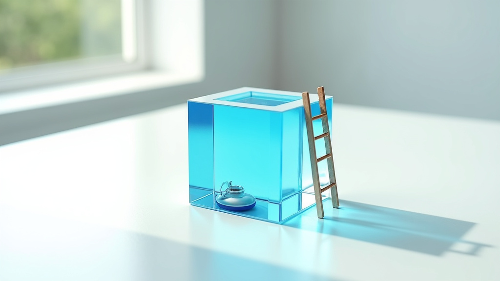 Piscine en plein soleil avec outils de mesure et calculatrice