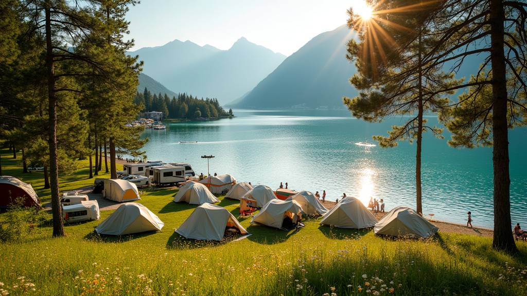 Parc aquatique d'un camping 4 étoiles à Annecy avec toboggans et piscine chauffée