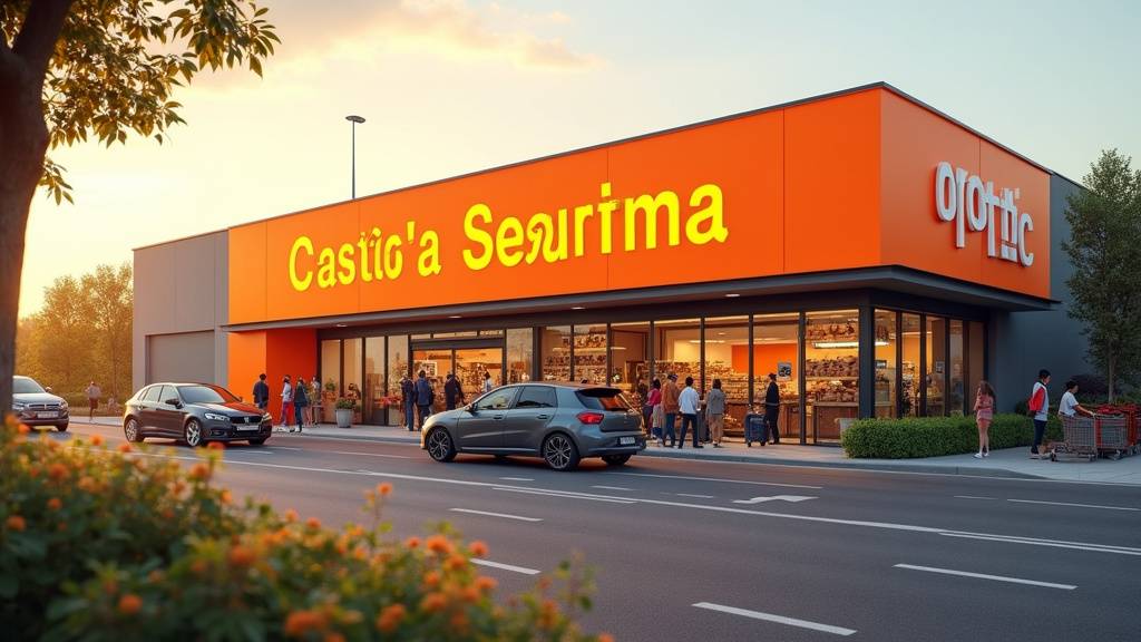 Intérieur du magasin Castorama de Metz-Tessy avec rayons bien organisés