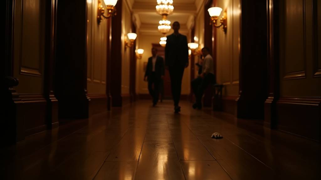 Scène de tension dans les couloirs de la Maison-Blanche dans La Résidence