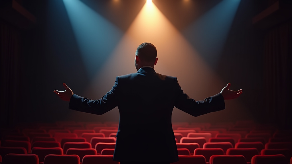 Salle de spectacle remplie lors d'un spectacle de Gad Elmaleh