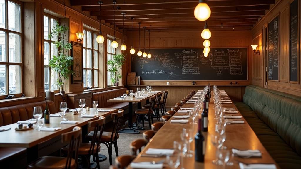 Grande ardoise noire avec menu du jour écrit à la craie blanche