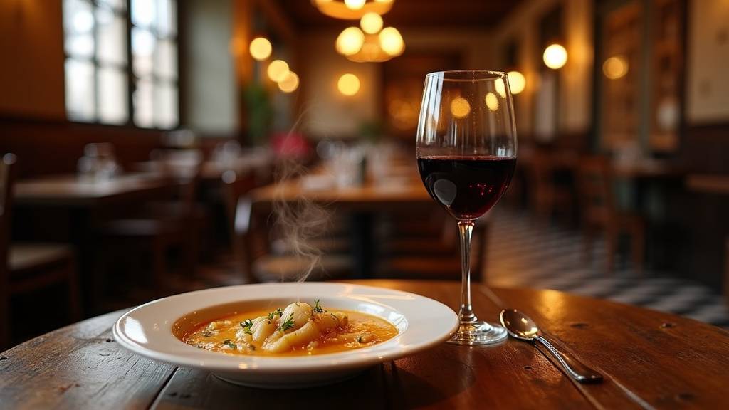 Assiette de joue de boeuf mijotée avec cèpes et purée de panais