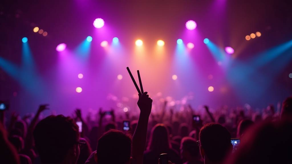 Public enthousiaste lors d'un concert de Gims en plein air