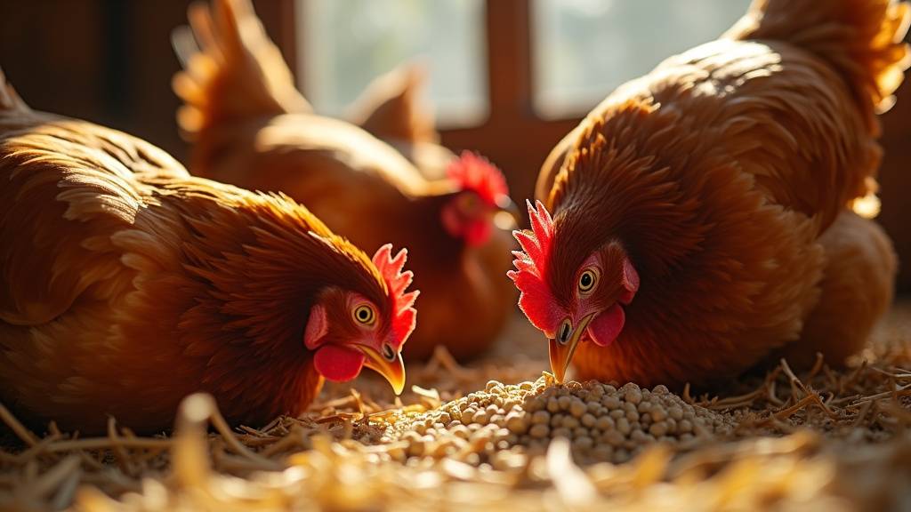 Poule aux plumes brillantes et bien implantées, symbole d'un bon état de santé