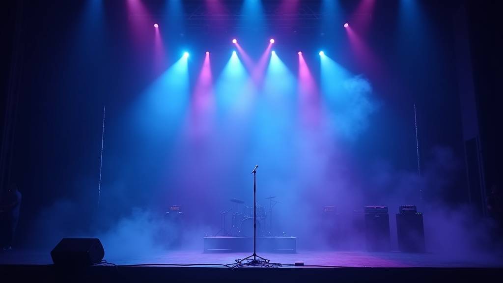 Foule immense et bras levés lors d'un concert d'Indochine, lumières de scène en arrière-plan