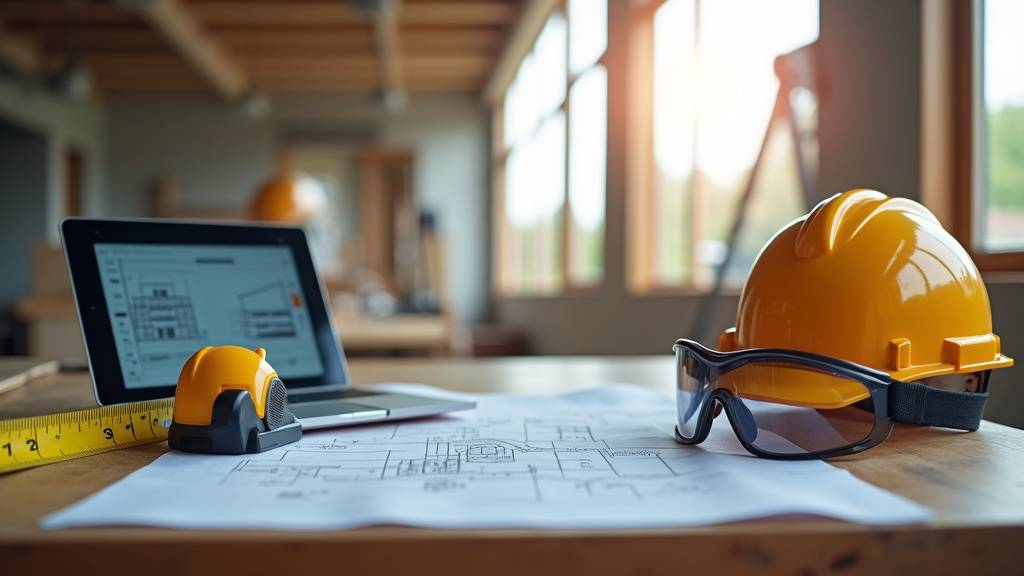 Gamme complète de matériaux de construction sur les étagères d'un dépôt