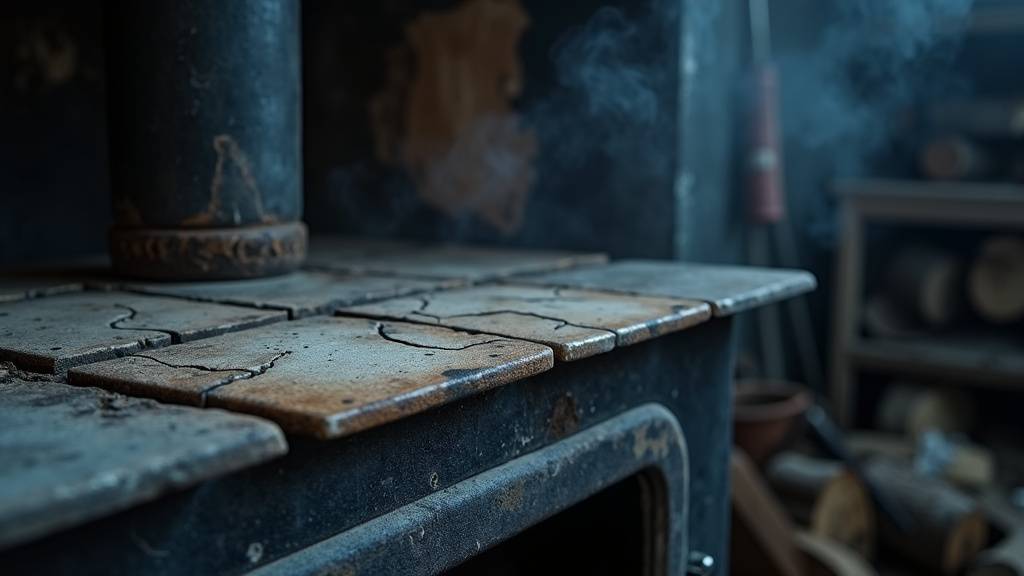 Poêle à bois moderne dans un salon avec flammes chaleureuses