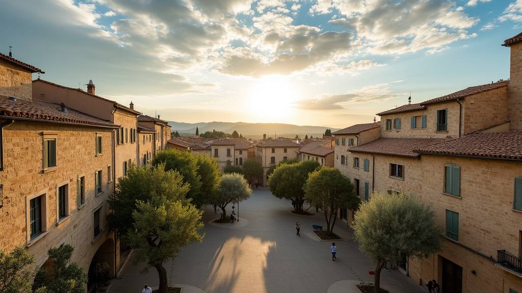 Ciel changeant au-dessus d'Aix-en-Provence avec nuages et rayons de soleil