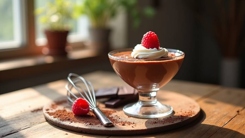 Ingrédients de la mousse au chocolat : chocolat noir, œufs, beurre, sucre