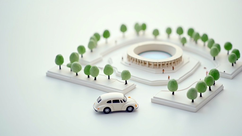 Vue aérienne de l'Accor Arena et des parkings environnants à Paris